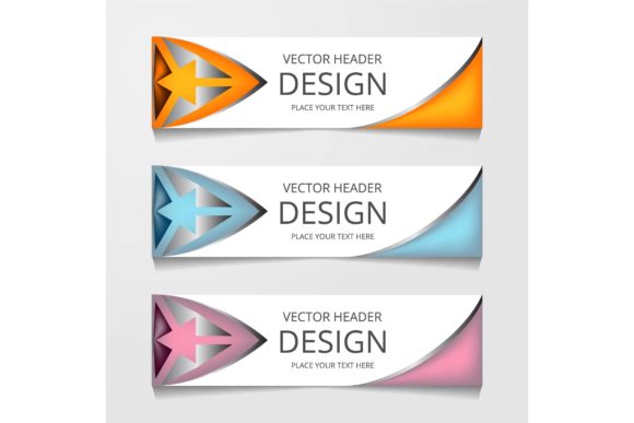 Abstract Web Banner Arrow-like Design: A Modern Visual Solution for Digital Communication