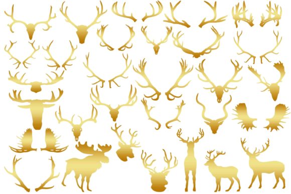 Gold Antlers Clipart: A Designer’s Essential Resource