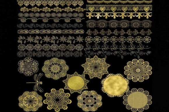 Golden Doily Clipart for Creative Projects