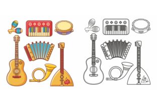 Musical Toy Design Elements Set