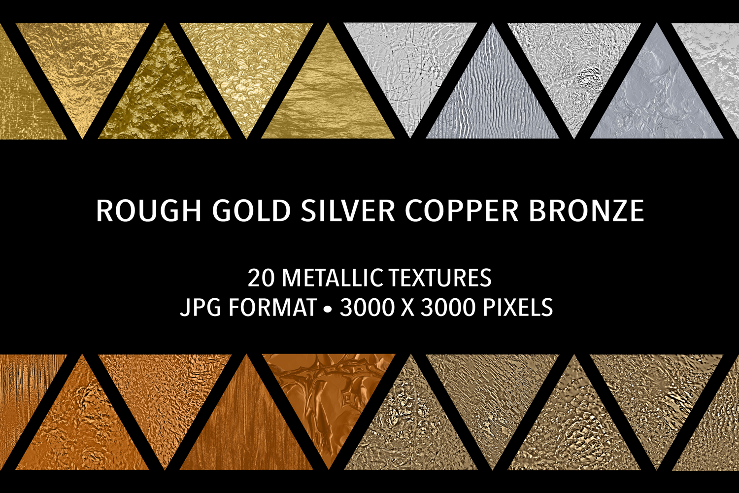Rough Gold Silver Copper Bronze Textures for Creative Projects