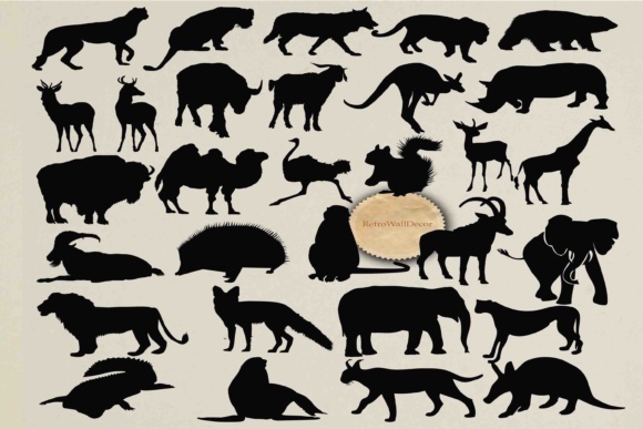 Wild Animals Silhouettes for Creative Projects